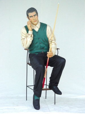 Pool Player seated Life-size (JR 1647)
