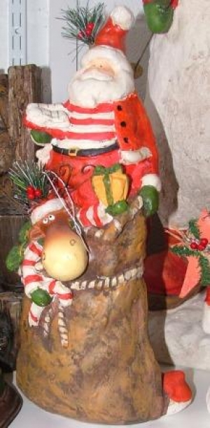 Christmas Santa with Reindeer in Sack 15" (JR PP8056)