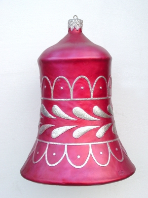 Christmas Decor Bell Red w/Silver (JR 1189-C)