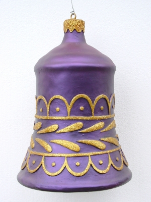 Christmas Decor Bell Purple w/ Gold (JR 1188-E)