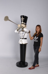 Toy Soldier with Trumpet 6ft - white, gold & black (JR 140007WGB) - Thumbnail 01