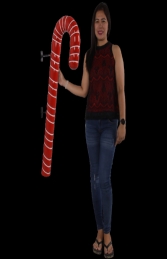 CANDY CANE 4FT HANGING RED WITH WHITE STRIPE - JR 180044