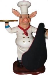 Pig Chef with Black-board 3ft (JR 2191) - Thumbnail 01