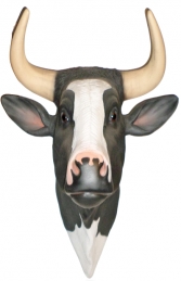 Bull Head- Black and White (With Horns) (JR 2198BWH) - Thumbnail 01