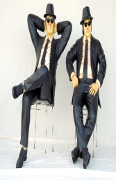 Blues Brothers seated life-size pair (JR 1525) 
