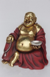 Buddha Sitting in red and gold (JR 2358-RG) - Thumbnail 01