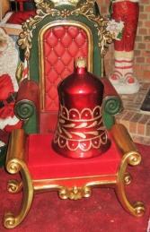 Christmas Decor Bell Red w/Gold (JR 1189-H) - Thumbnail 02