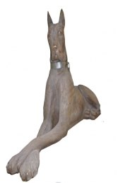 Great Dane Lying in Bronze- head to the left ( JR 140046B) - Thumbnail 01