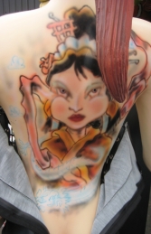 Tattoo Girl with menu board 6ft (JR 2768) - Thumbnail 02