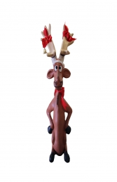 Funny Reindeer sitting with crossed legs (JR S-015) - Thumbnail 01