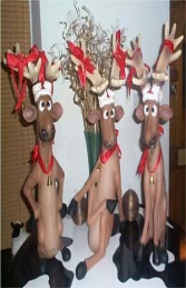 Funny Reindeer sitting with crossed legs (JR 2316) - Thumbnail 02
