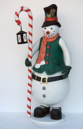 Snowman with Candy Cane Lantern 6ft (JR 2401) - Thumbnail 01