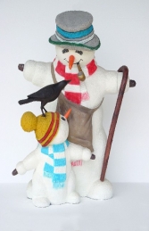 Snowman with Child and Bird 5ft (JR 1854) - Thumbnail 01