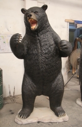 Grizzly Bear -Growling -Black JR 120049BL - Thumbnail 01