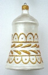 Christmas Decor Bell White w/Gold (JR 1188-F) - Thumbnail 01