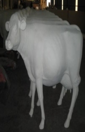 Cow - Smooth White head up without horns (JR SB006) - Thumbnail 01