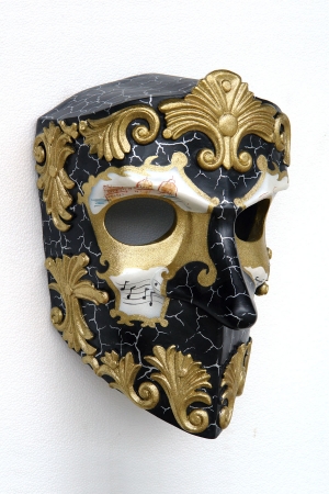 Bauta Baroque Nero E Oro Mask 1.5ft (JR 2708-B)	