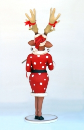 Funny Reindeer Female with Christmas Box 6ft (JR IX) - Thumbnail 03