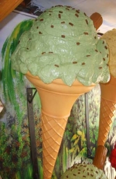 Hanging Single Scoop Sugar Cone with Flake Mint (JR HSSSCWF4-M) - Thumbnail 02