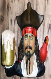 Pirate Head with Beer and Bird Wall Decor (JR 2754) - Thumbnail 03