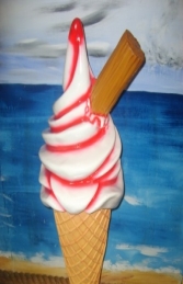 Standing Waffle Cone with Flake Red Sauce (JR WCWF4-RS) - Thumbnail 02