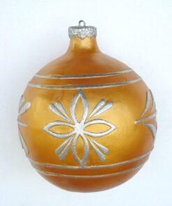 Small - Christmas Ball - Gold with Silver | JR 1193
