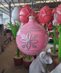 Small - Christmas Ball - Pink with Silver | JR 1193