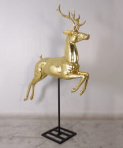 FLYING REINDEER ON BASE JR 120067 - GOLD LEAF JR 120067GL