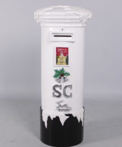 Santa Mailbox - White and Silver - 5ft | JR 130024