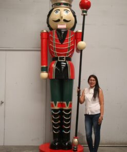 Alternative view of Nutcracker - Red and Green - Sceptre in Left Hand - 12ft | JR 130090