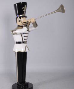 Toy Soldier with Trumpet - White, Gold & Black - 6ft | JR 140007
