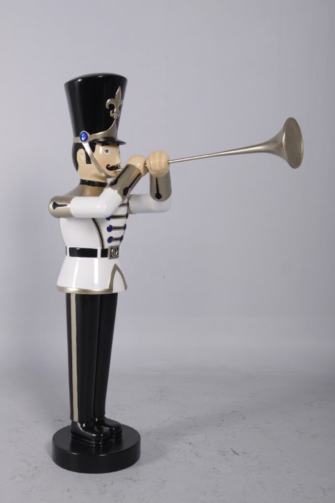 Toy Soldier with Trumpet - White, Gold & Black - 4ft | JR 140009