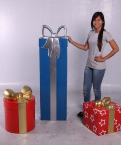 Alternative view of Gift Boxes in Blue with Silver Ribbon | JR 150240
