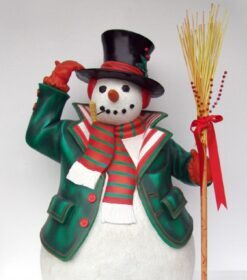 Alternative view of Snowman with Broom 6ft | JR 787009