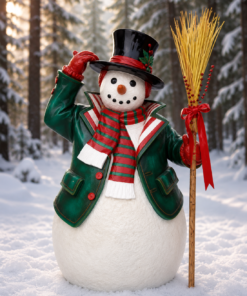 Snowman with Broom 6ft | JR 787009