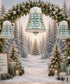 Small - White and Green Christmas Bell | JR 1189