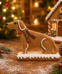 Mini Gingerbread Dog with Base | JR S-098