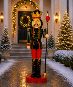 Nutcracker 12ft - Green and Red - Sceptre in Left Hand | JR 130090