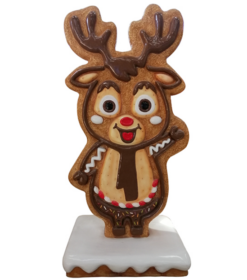 Alternative view of Gingerbread Reindeer and Friends with Base | JR S-273