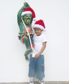 Alternative view of Funny Christmas Thief - Climbing on Rope | JR 2240