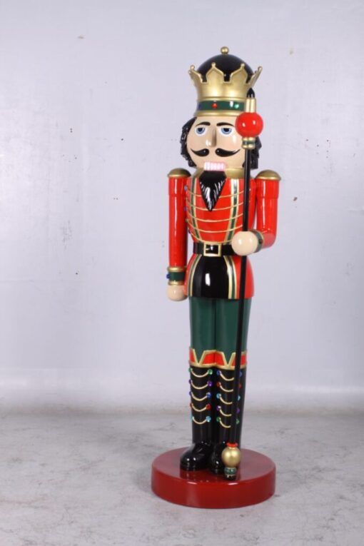 NUTCRACKER KING 6.5FT SCEPTRE IN LEFT RED - JR 0057