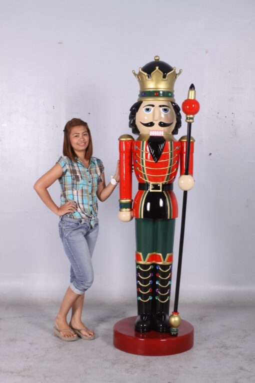 NUTCRACKER KING 6.5FT SCEPTRE IN LEFT RED - JR 0057 - Image 5