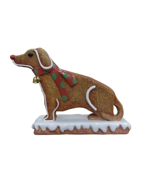 MINI GINGERBREAD DOG WITH BASE JR S-098