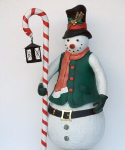 SNOWMAN WITH CANDY CANE LANTERN 6FT JR 2401