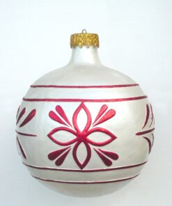 Small - Christmas Ball - White with Red | JR 1193