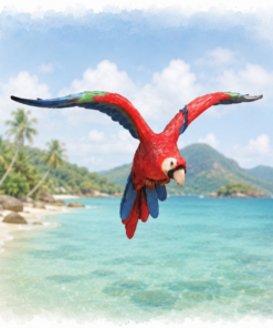 Red Parrot - Flying | JR R-035