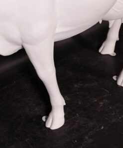 Alternative view of Cow - Life Size - With Mounting Plates - Paintable Primer Finish | JR SB001