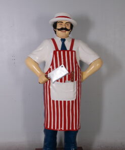 Alternative view of Butcher with Red Stripe Apron 6ft | JR 100117