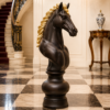 Ornamental Black Knight Chess Piece | JR 220120