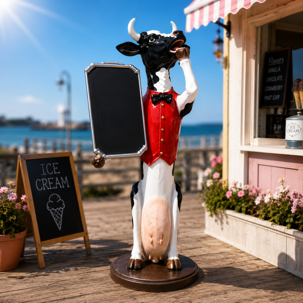Skinny Cow Butler Holding Advertising Board | JR 1773